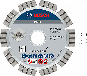 Diamantna plošča PRO Concrete, 125 x 22,23 mm