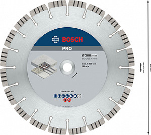 Diamantna plošča PRO Concrete, 300 x 20/25,4 mm