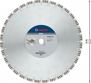 Diamantna plošča PRO Concrete, 450 x 25,4 mm