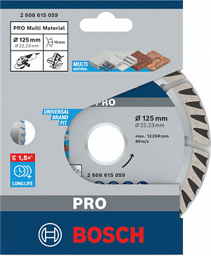 Diamantna plošča PRO Multi Material, 125 x 22,23 mm