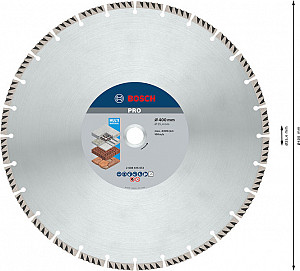 Diamantna plošča PRO Multi Material, 400 x 25,4 mm