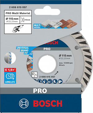 Diamantna plošča PRO Multi Material, 115 x 22,23 mm