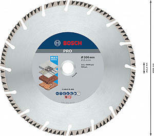 Diamantna plošča PRO Multi Material, 300 x 25,4 mm