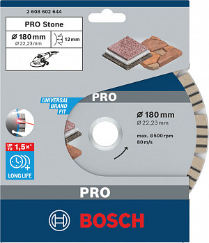 Diamantna plošča PRO Stone, 180 x 22,23 mm