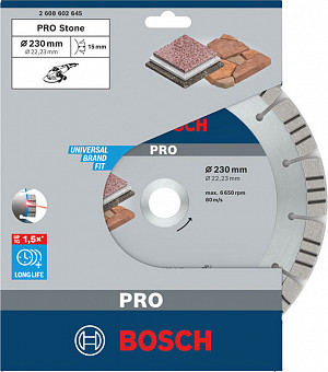 Diamantna plošča PRO Stone, 230 x 22,23 mm