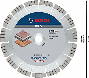 Diamantna plošča PRO Stone, 230 x 22,23 mm