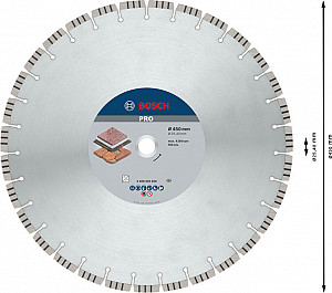 Diamantna plošča PRO Stone, 450 x 25,4 mm