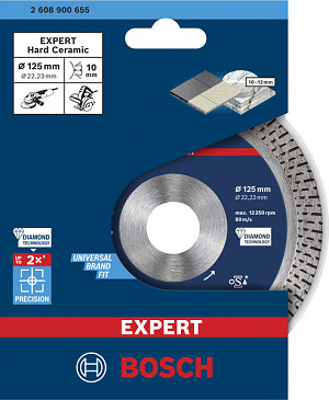Diamantna rezalna plošča EXPERT HardCeramic, 125 x 22,23 x 1,4 x 10 mm