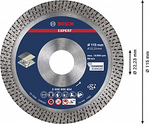 Diamantna rezalna plošča EXPERT HardCeramic, 115 x 22,23 x 1,4 x 10 mm