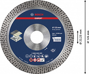 Diamantna rezalna plošča EXPERT HardCeramic, 125 x 22,23 x 1,4 x 10 mm
