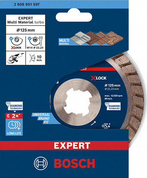 Diamantna rezalna plošča EXPERT MultiMaterial X-LOCK 125 x 22,23 x 2,4 x 12 mm