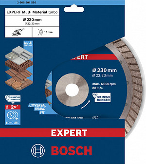 Diamantna rezalna plošča EXPERT MultiMaterial, 230 x 22,23 x 2,4 x 15 mm