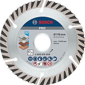 Diamantna rezalna plošča PRO Multi Material, 115 x 22,23 mm, 10 kosov