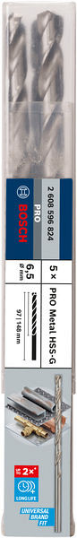 Dolgi sveder PRO Metal HSS-G, 6,5 x 97 x 148 mm, 5 kosov