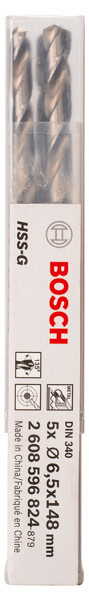Dolgi sveder PRO Metal HSS-G, 6,5 x 97 x 148 mm, 5 kosov