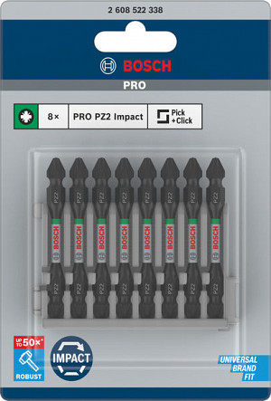 Dvostranski nastavki PRO Impact z indeksom Pick and Click, PZ2, 65 mm, 8 kosov