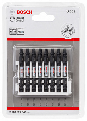 Dvostranski nastavki PRO Impact z indeksom Pick and Click, T25, 65 mm, 8 kosov
