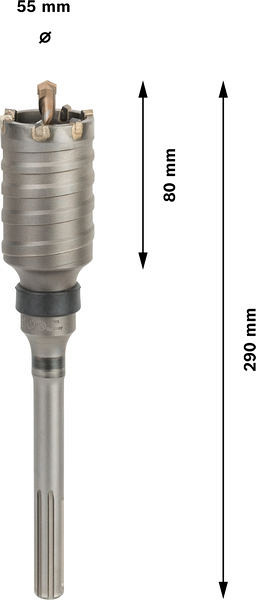 Enodelna vrtalna krona PRO SDS max-5, 55 x 80 x 160 mm