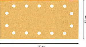 EXPERT C470 brusni papir s 14 luknjami za ekscentrične brusilnike, 115 x 230 mm, G 120, 10 kosov
