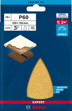 EXPERT C470 brusni papir s 7 luknjami za večnamenske brusilnike, 100 x 150 mm, G 60, 10 kosov