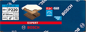 EXPERT C470 brusni papir z več luknjami za ekscentrične brusilnike, 150 mm, G 220, 50 kosov