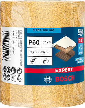 EXPERT C470 zvitek brusnega papirja za ročno brušenje, 93 mm, 5 m, G 60