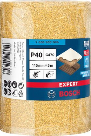 EXPERT C470 zvitek brusnega papirja za ročno brušenje, 115 mm, 5 m, G 40