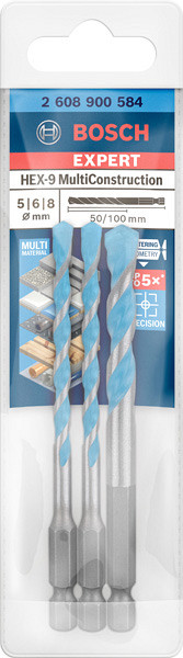 EXPERT HEX-9 MultiConstruction komplet svedrov, 5/6/8 mm, 3 kosi