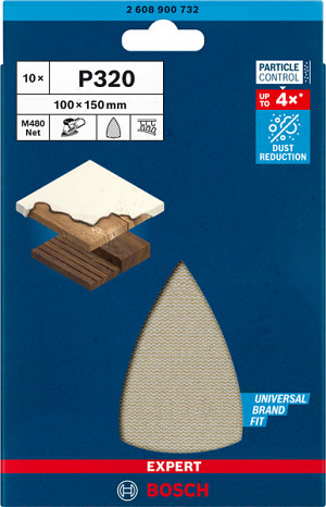 EXPERT M480 brusna mreža za večnamenske brusilnike, 100 x 150 mm, G 320, 10 kosov