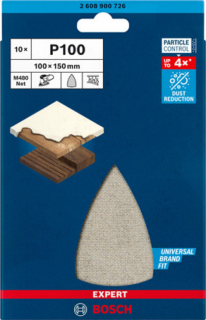 EXPERT M480 brusna mreža za večnamenske brusilnike, 100 x 150 mm, G 100, 10 kosov