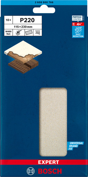EXPERT M480 brusna mreža za vibracijske brusilnike, 115 x 230 mm, G 220, 10 kosov