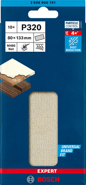 EXPERT M480 brusna mreža za vibracijske brusilnike, 80 x 133 mm, G 320, 10 kosov