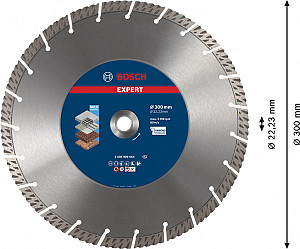 EXPERT MultiMaterial diamantna rezalna plošča, 300 x 22,23 x 2,8 x 15 mm