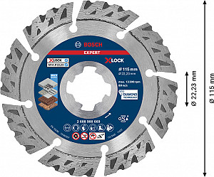EXPERT MultiMaterial X-LOCK diamantna rezalna plošča, 115 x 22,23 x 2,4 x 12 mm