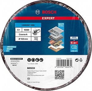 EXPERT N880 plošča iz flisa za ekscentrične brusilnike, 150 mm, groba, 5 kosov