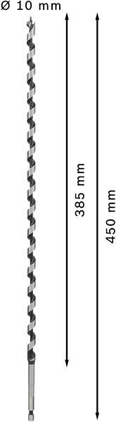 Kačasti sveder PRO Wood, 10 x 385 x 450 mm
