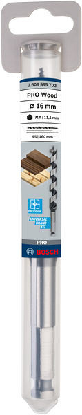 Kačasti sveder PRO Wood, 16 x 95 x 160 mm