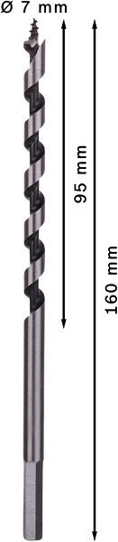 Kačasti sveder PRO Wood, 7 x 95 x 160 mm