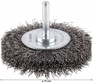 Kolutna ščetka PRO Metal clean, ravno vpenjalno steblo, 75 x 0,3 mm