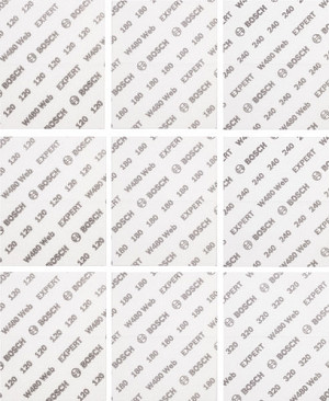Komplet listov za ročno brušenje EXPERT W480 Web 1/4, 115 x 140 mm, G120 (3x); G180 (3x); G240 (2x); G320 (1x), 9 kosov