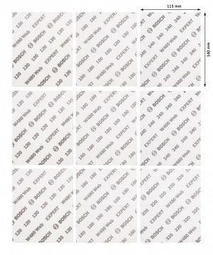 Komplet listov za ročno brušenje EXPERT W480 Web 1/4, 115 x 140 mm, G120 (3x); G180 (3x); G240 (2x); G320 (1x), 9 kosov