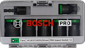 Komplet nastavkov PRO Impact z adapterjem, 1/2 palca, standardni, 7-delni