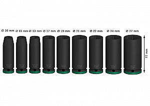 Komplet PRO Impact Socket Set, 1/2 palca, globok, 9-delni