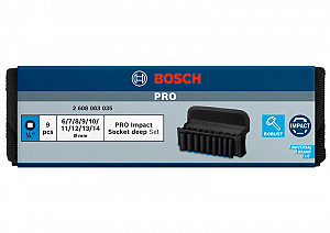 Komplet PRO Impact Socket Set, 1/4 palca, globok, 9-delni