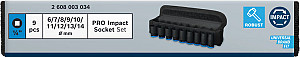 Komplet PRO Impact Socket Set, 1/4 palca, standardni, 9-delni