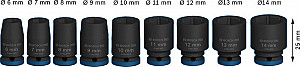 Komplet PRO Impact Socket Set, 1/4 palca, standardni, 9-delni
