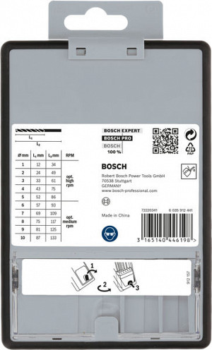 Komplet spiralnih svedrov PRO Metal HSS-G, 10 kosov