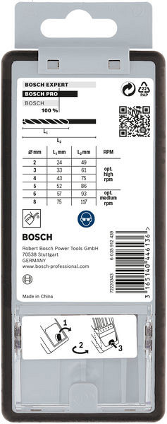Komplet spiralnih svedrov PRO Metal HSS-G, 6 kosov