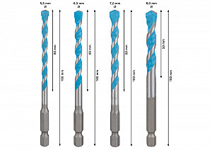 Komplet svedrov EXPERT HEX-9 Multi Construction, 5,5/6/7/8 mm, 4 kosi