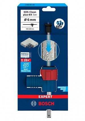 Komplet udarnih svedrov EXPERT SDS Clean plus-8X 6 x 100 x 225